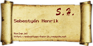 Sebestyén Henrik névjegykártya