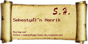 Sebestyén Henrik névjegykártya