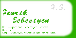henrik sebestyen business card
